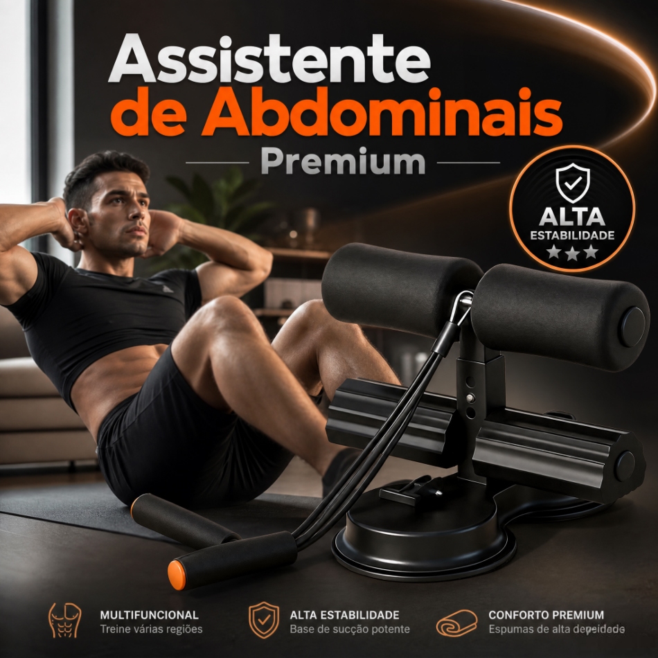Assistente de Abdominais com Cordas de Resistência, Equipamento de Ginástica Doméstica