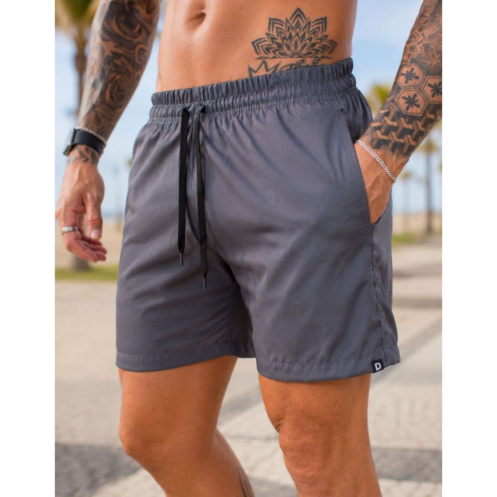 Bermuda Masculina Tactel com Bolsos para Academia Corrida Praia e Uso Diário