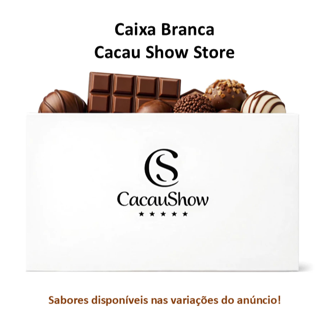 Caixa Branca Cacau Show Chocolate Barato Ao Leite Branco Amargo Pistache Tablete Barra Bombom Doce Presente