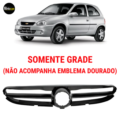 Grade Filete Corsa 2000/2010 Preto + Emblema Dourado · foto 2