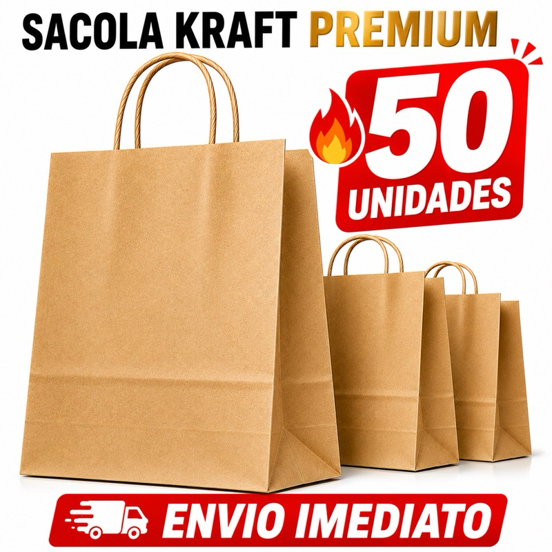 Sacolas Kraft Com alça Sacola Presente Delivery
