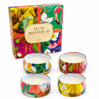 Velas Aromaticas Perfumadas Decorativas Kit 4 Aromas Premium