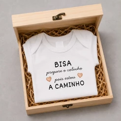 Body Bebê Anúncio de Gravidez Presente Personalizado para Bisa e Biso Bisavó e Bisavô Revelação