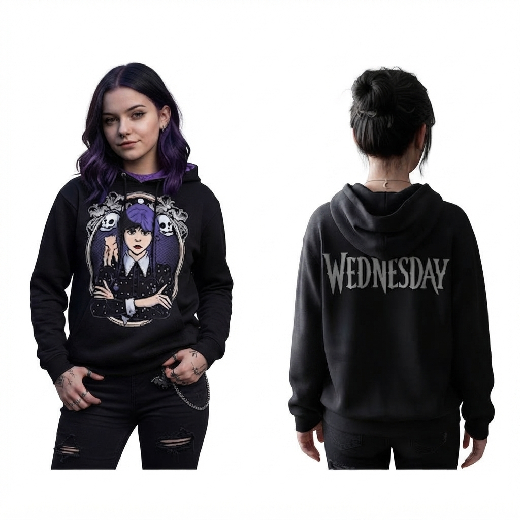 Blusa Moletom canguru juvenil  Wandinha Algodao Promocao