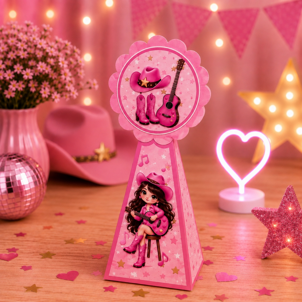 KIT CAIXINHAS  PIRAMIDE  BOIADEIRA -  COWGIRL -PERSONALIZADOS-FESTA INFANTIL-LEMBRANCINHAS