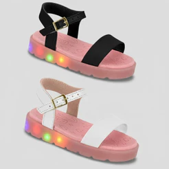 Sandália Infantil Feminina Luzes LED Conforto Diversão
