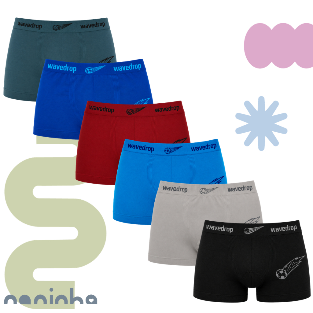 Kit 12 a 3 Cuecas Boxer Infantil Juvenil Conforto e Elasticidade Diversas Cores e Estampas - 2 a 16 anos