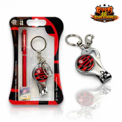 KIT FLAMENGO CANETA E CHAVEIRO MULTIFUNCIONAL CORTADOR OFICIAL - FLAMENGO