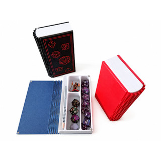 Livro Estojo Porta-Dados RPG com Divisórias para Dados D20, Cartão e Lápis