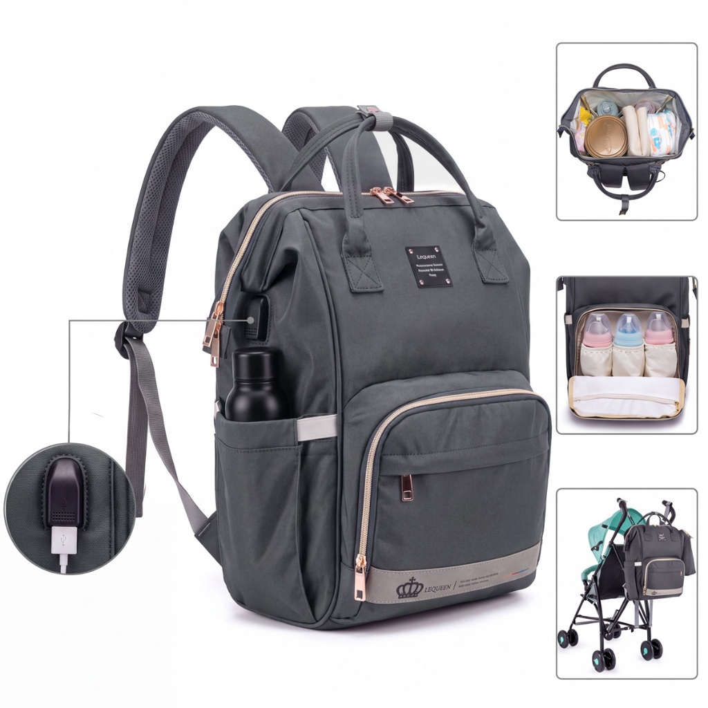 Mochila Bolsa Maternidade Bebê Lequeen Multifuncional Resistente