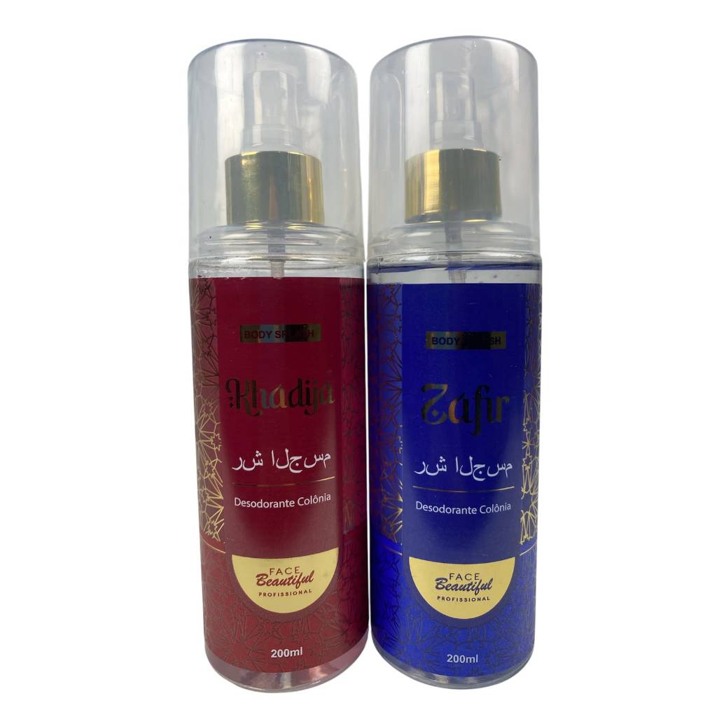 Imagem Body Splash Khadija + Body Splash Zafu 2 Uni de 200mL Aroma Sofisticado e Marcante Face Beautiful