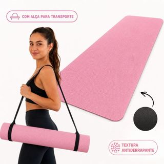 Tapete Yoga Mat Colchonete Tatame EVA 1m x 50cm x 5mm Pilates Alongamento Fitness