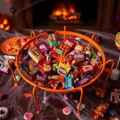 Cesta Bandeja Teia De Aranha Halloween Fruteira Porta Doces Enfeite Decoração Festa