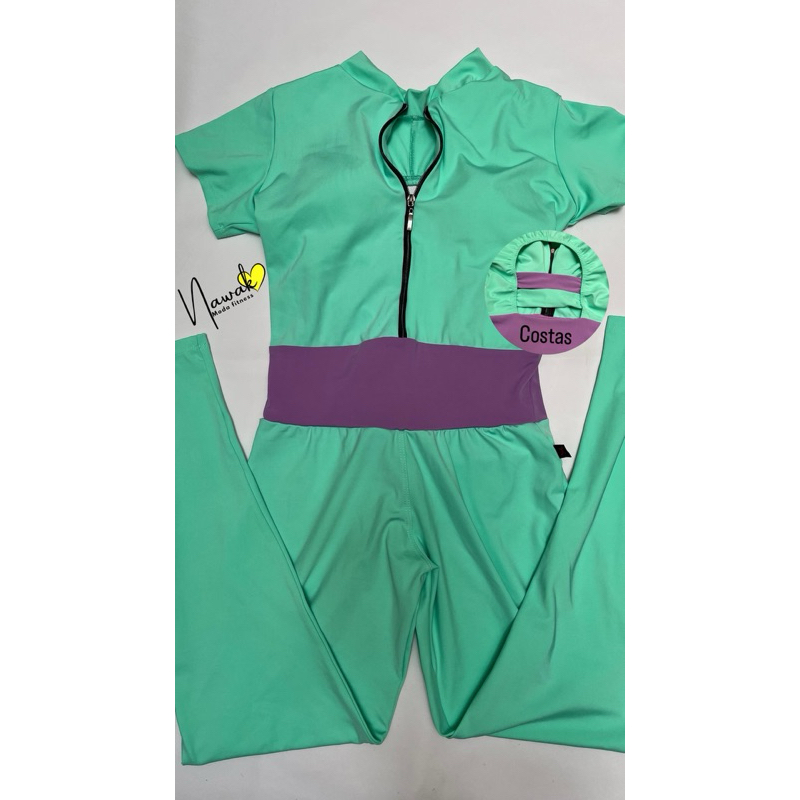 Macacão Feminino Malha Poliamida, tamanho M, Moda Fitness alta compressão zero transparência