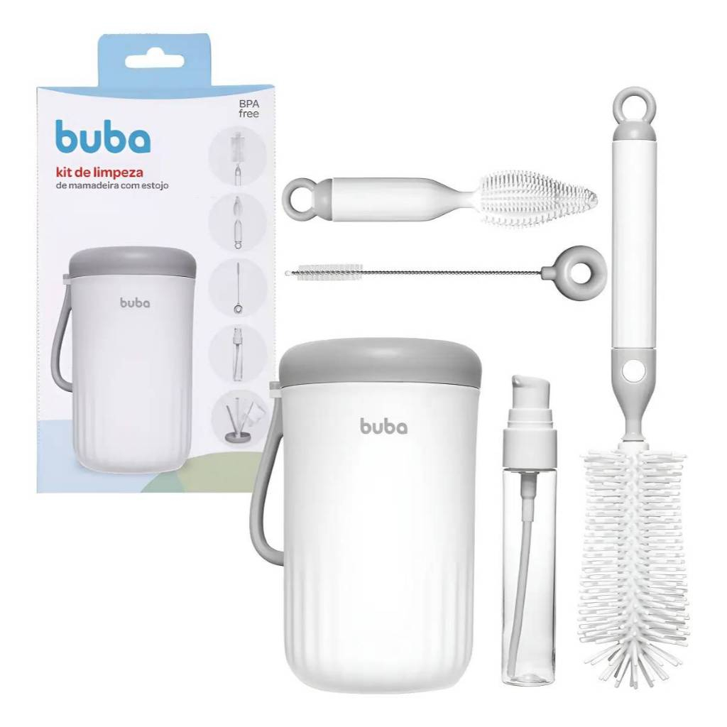 Kit Portátil Para Limpeza De Mamadeira 5 Em 1 Escova - Buba
