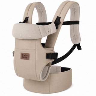Canguru Bebê Ergonômico 4 em 1 Baby Bear Baby Carrier Supreme Comfort Até 25kg Cor Bege