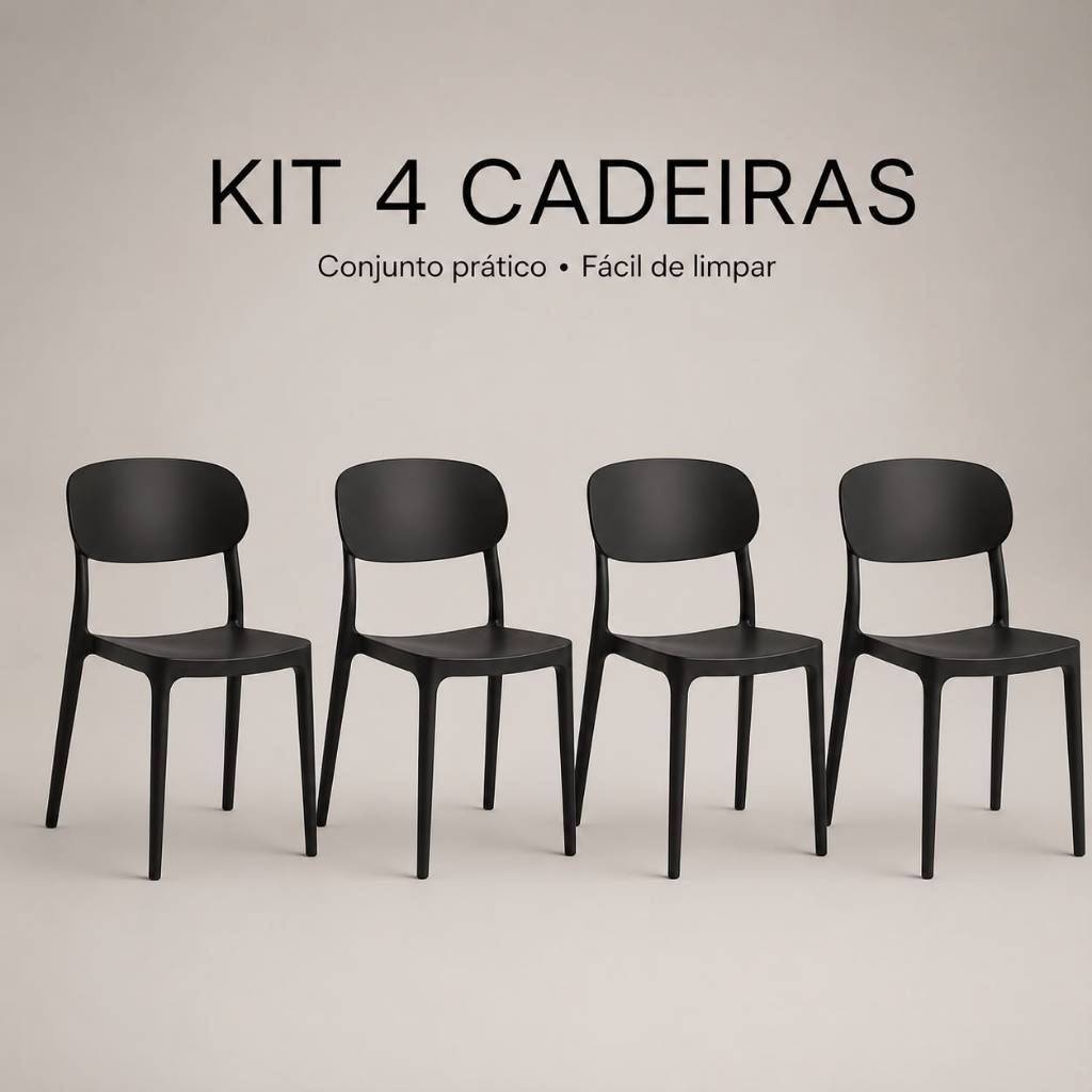 kit Cadeiras Nana Elegante com Estrutura Resistente