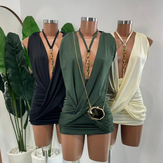 Vestido Sara Feminino Curto com Drapeado Tendência Moda Balada Inspiração Blogueira Festival