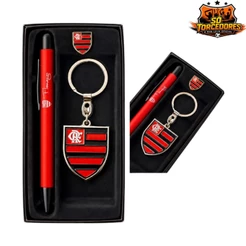 KIT FLAMENGO CANETA, CHAVEIRO E BOTON PRODUTO OFICIAL