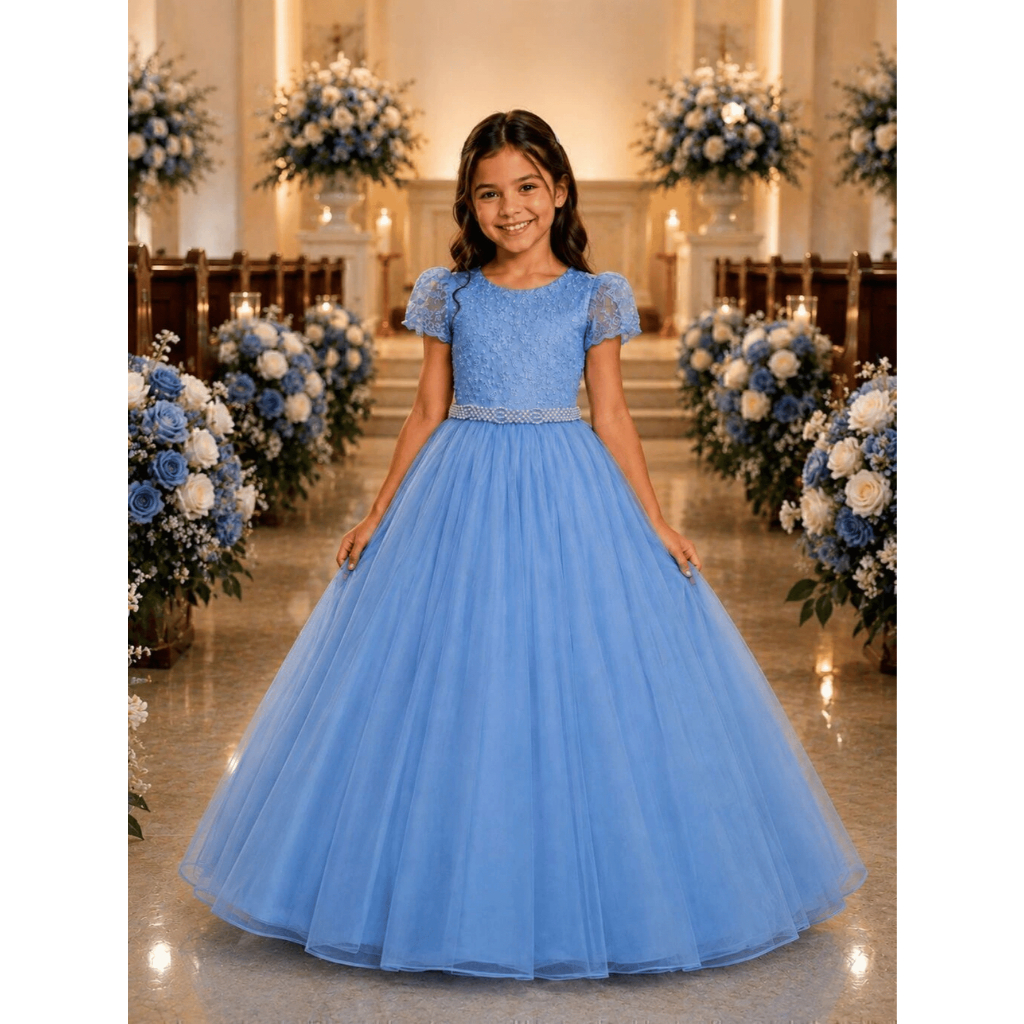 Vestido Infantil Longo Para Daminha Formatura Festa 4 ao 16