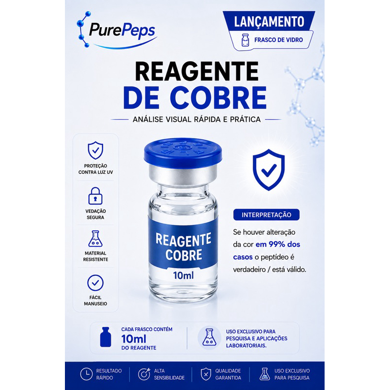 Reagente de Cobre 10ml– Controle de Qualidade para Peptídeos | Uso Exclusivo para Pesquisa