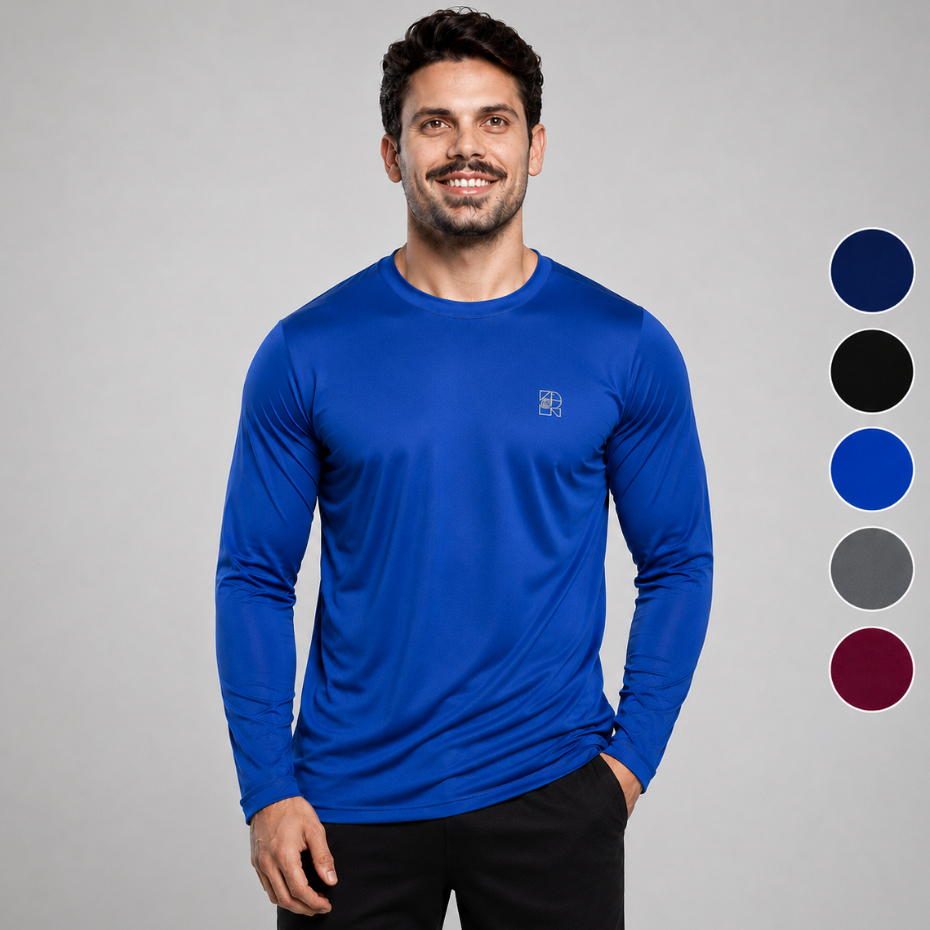 Blusa Segunda Pele UV 50+ Masculina Manga Longa Dry Fit Camisa Proteção Solar Fitness Esportiva Trabalho Dia a Dia Praia