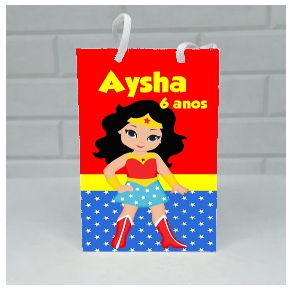 Sacolinha Personalizada Mulher Maravilha  | Personalizados lembrancinhas mimos