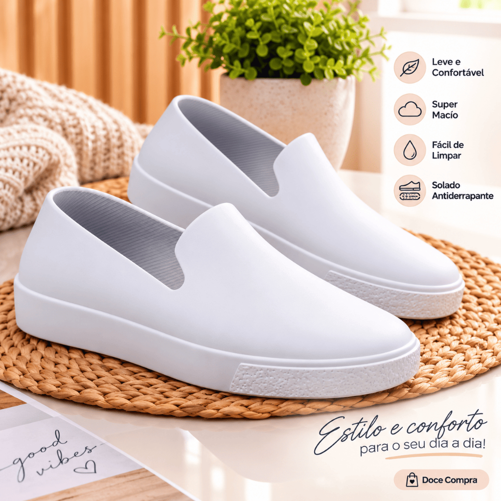 Sapato Slip On Unissex Impermeável e Confortável ideal para profissionais Hospital, Clínica e Limpeza no Dia a Dia