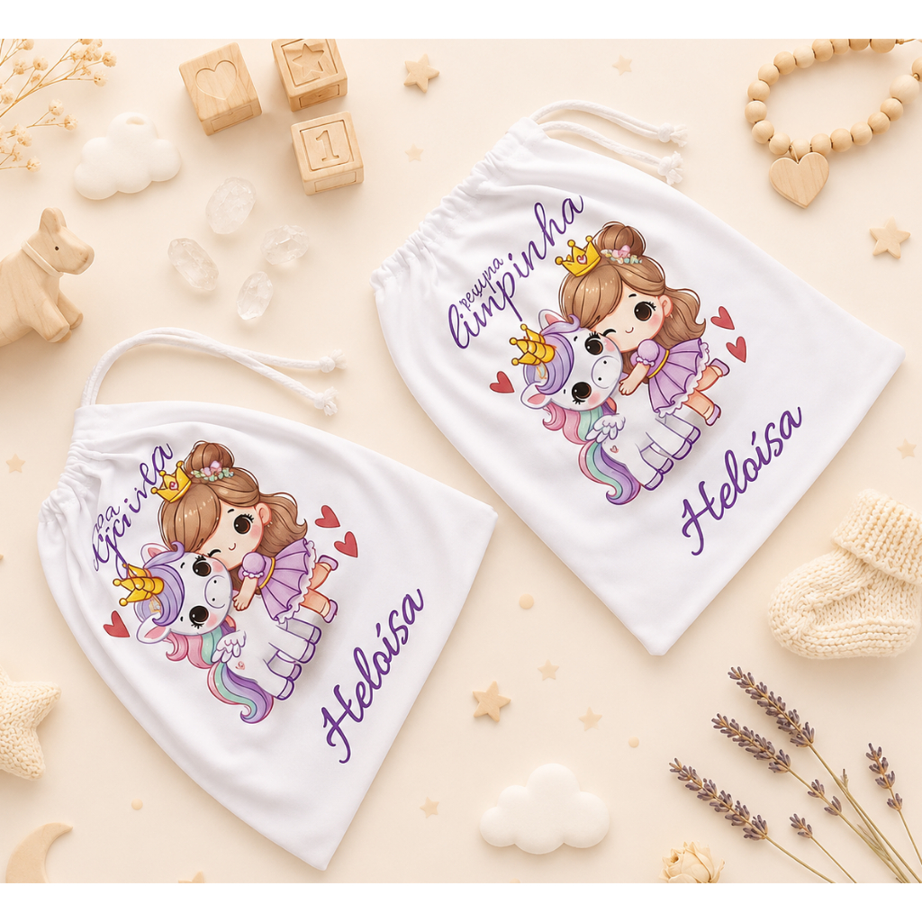 2 Saquinhos organizadores de roupa infantil viagem. roupa suja/limpa personalizado com nome