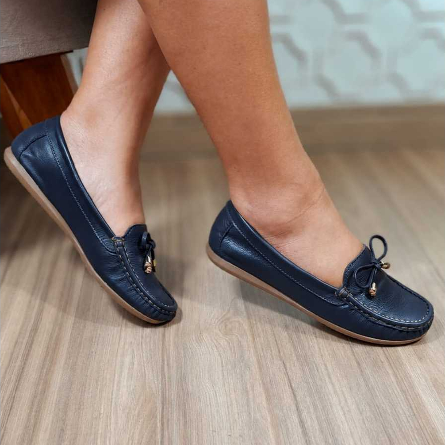 Mocassim Feminino em Couro Legítimo - Preço Bom.