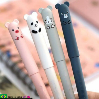Canetas Apagáveis em Gel kit 2 Unidades com Design de Urso Fofo