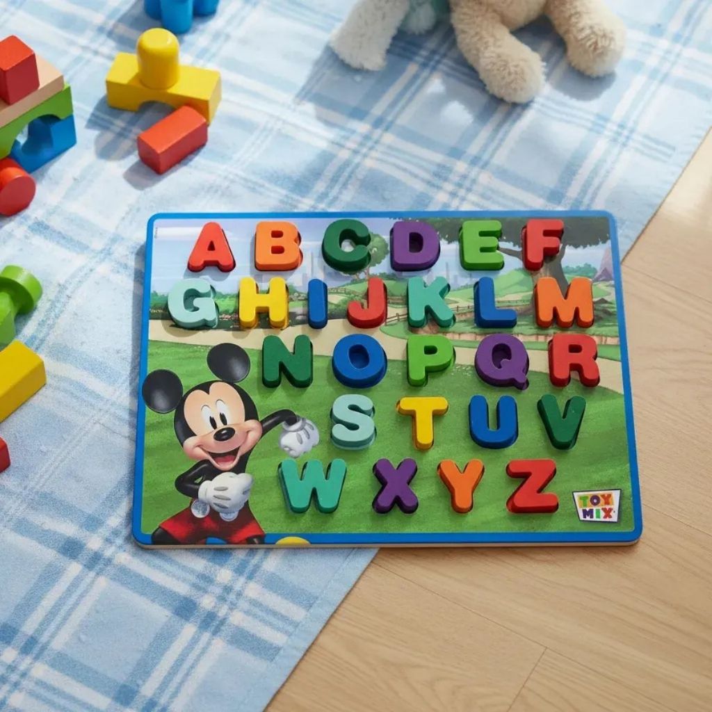 Tabuleiro Alfabeto Maiúscula Formas Brinquedo Madeira Educativo Alfabetização