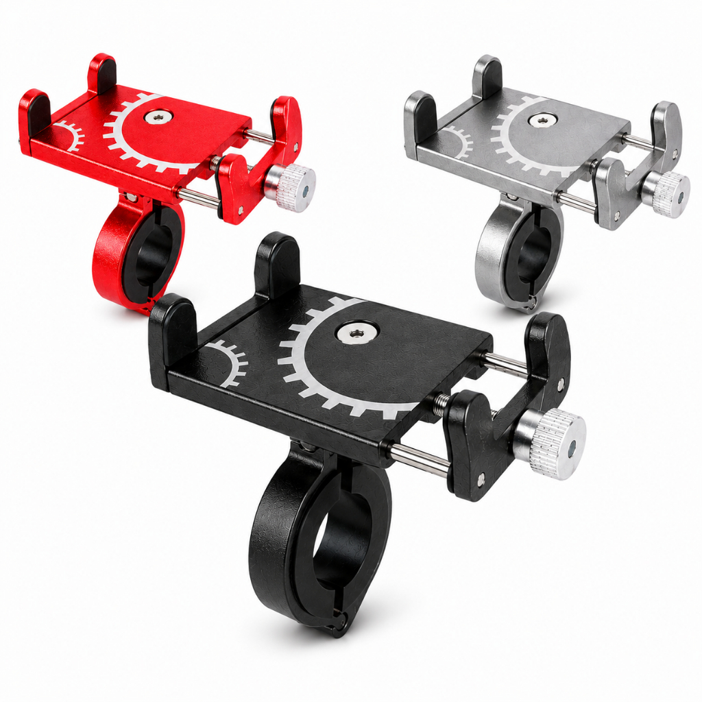 Suporte de Celular para Bicicleta Moto Alumínio Ajustável 360° 4,7 a 7 Polegadas