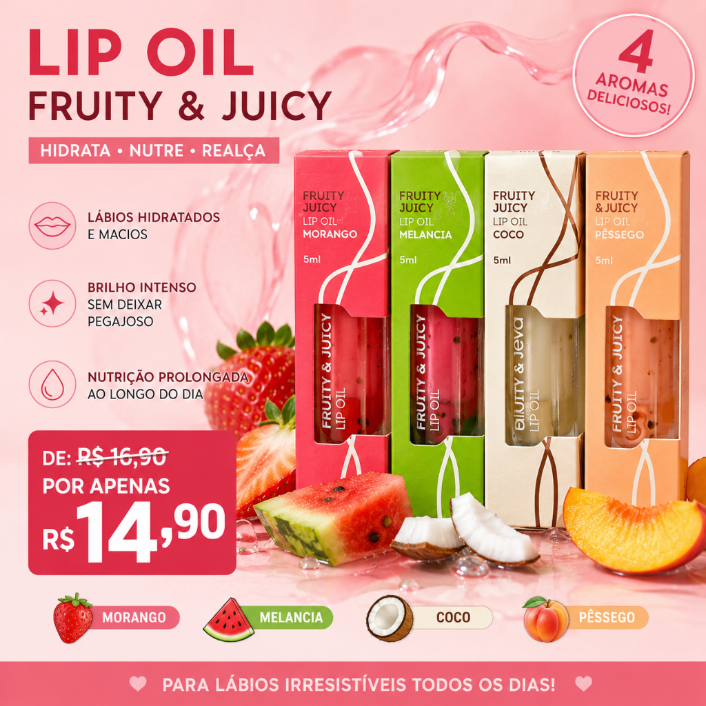 Gloss Lip Oil alleva fruity e juicy hidratante labial sabores
