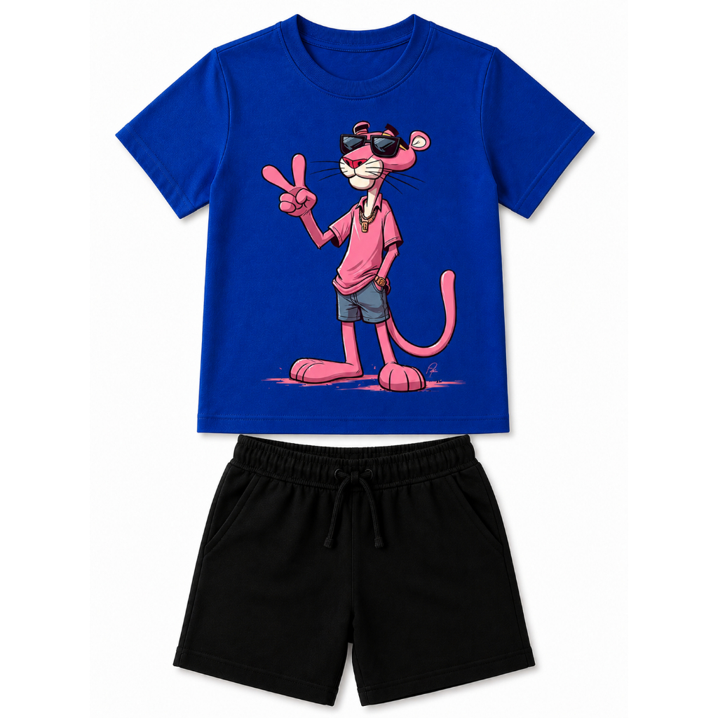 Conjunto Infantil Menino Camiseta Algodão + Bermuda Moletinho com Cós Elástico Roupa Infantil Confortável