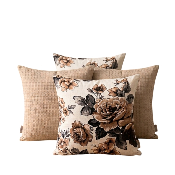 4 Capas de Almofadas Grande Tamanho 60x60cm Zíper Invisível Decoração Sala e Quarto