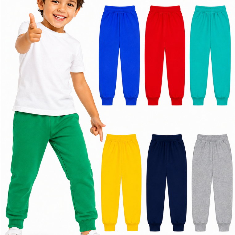 Kit 3 un. Calça Moletom Infantil Apeluciada Com Punho Tamanho Masculino Infantil 1 ao 14