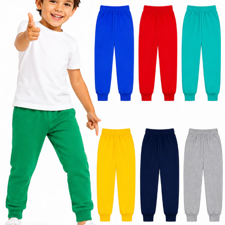 Kit 3 un. Calça Moletom Infantil Apeluciada Com Punho Tamanho Masculino Infantil 1 ao 14