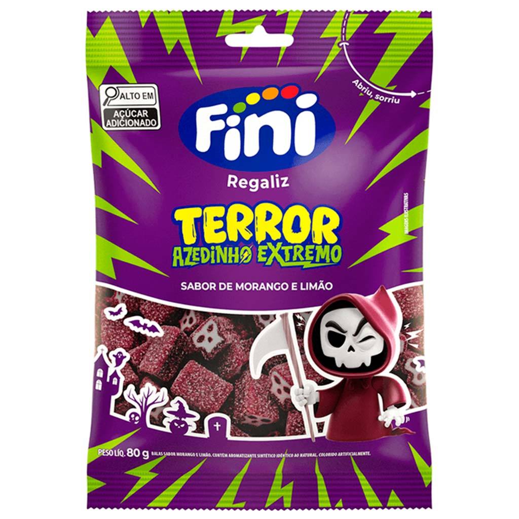 Bala de Gelatina Terror Halloween Azedinho Extremo Morango e Limão 80g - Fini · foto 2