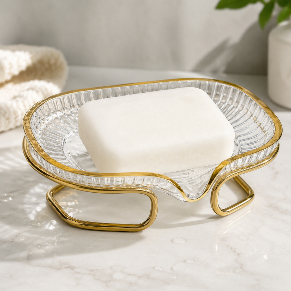 Saboneteira de Parede para Banheiro com Drenagem, Design Elegante e Fácil de Limpar