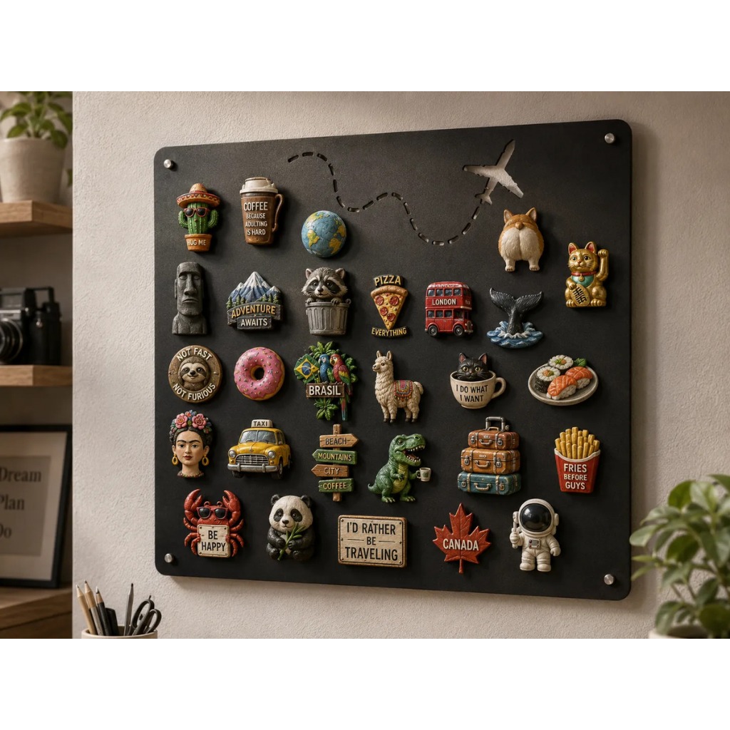 Mural Painel Magnético Marque Seus Destinos Países Visitados  Porta Ímãs De Viagem | Lembrancinhas