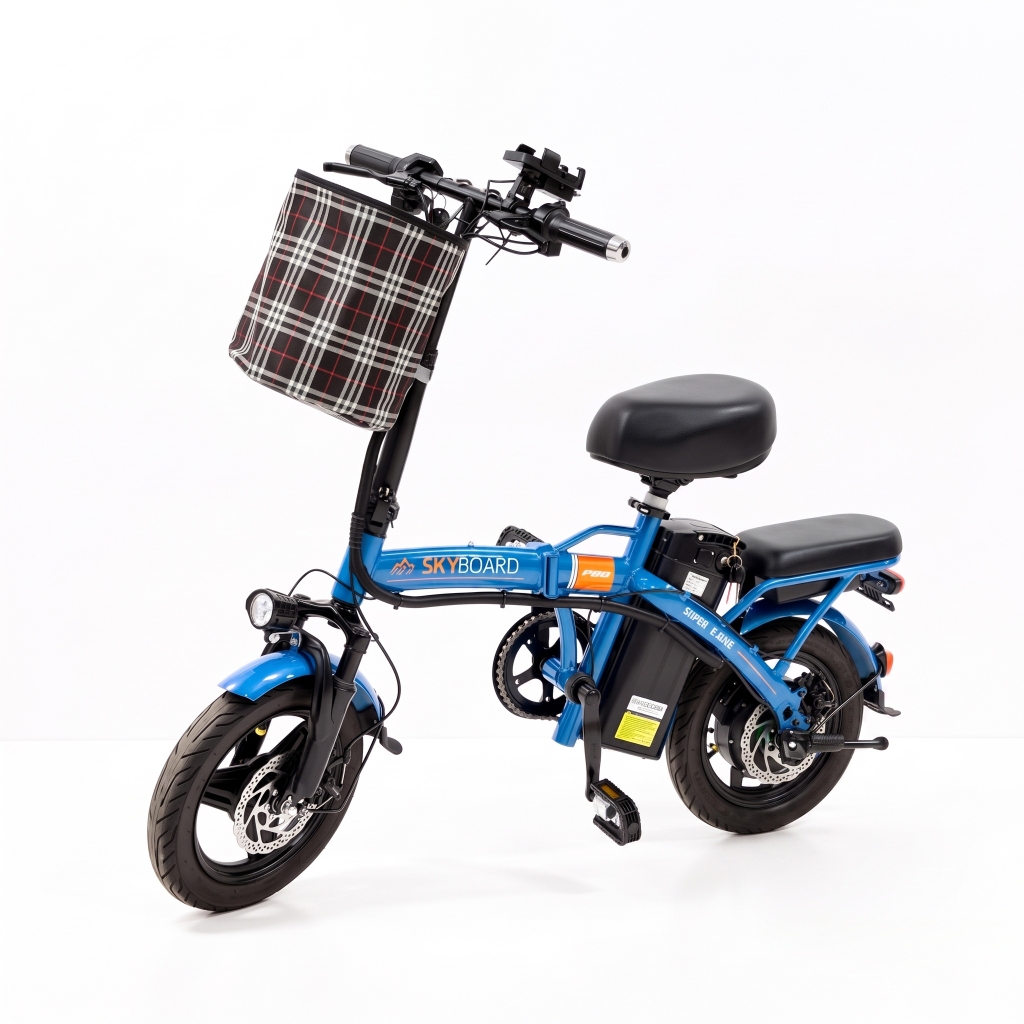 ♻️⚡️2027 SKYBOARD Bicicleta Elétrica Dobrável Bivolt 48V15Ah 350W autonomia 45km farol LED suporte de celular