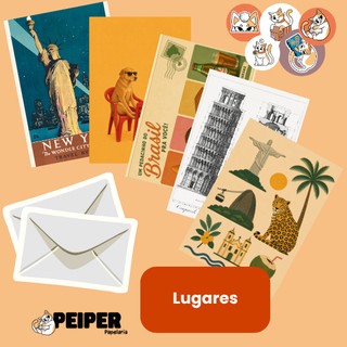 Cartão Postal Lugar Viagem Brasil Turístico Paisagem Ilustração Decorativa Carta Com Envelope Reciclato e Lacre Adesivo
