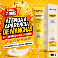 NaturivaCreme Hidratante Facial Iluminador 40g Antimanchas com Niacinamida e Vitamina C,Uniformiza o Tom,Manchas Escuras