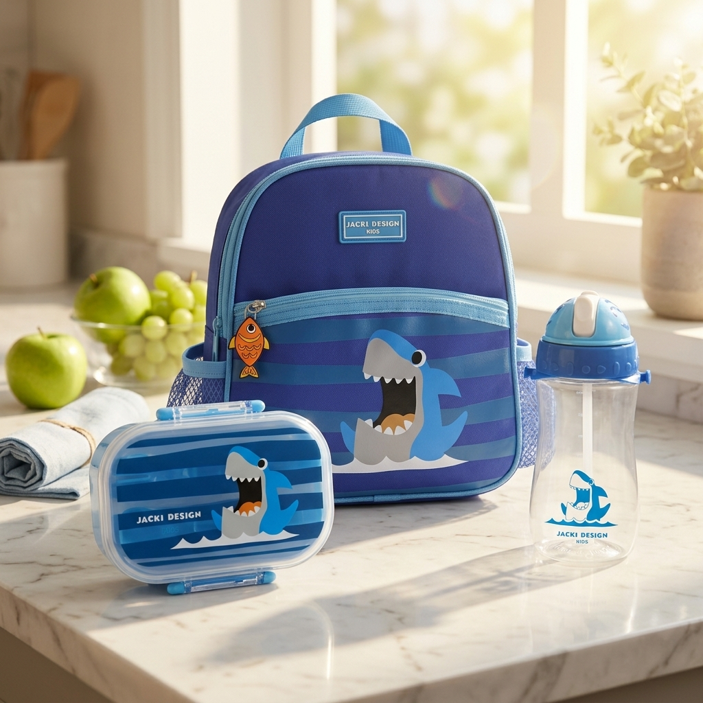 Kit Lancheira Térmica Infantil Jacki Design Garrafa 460ml Pote 400ml Escolar e Passeio