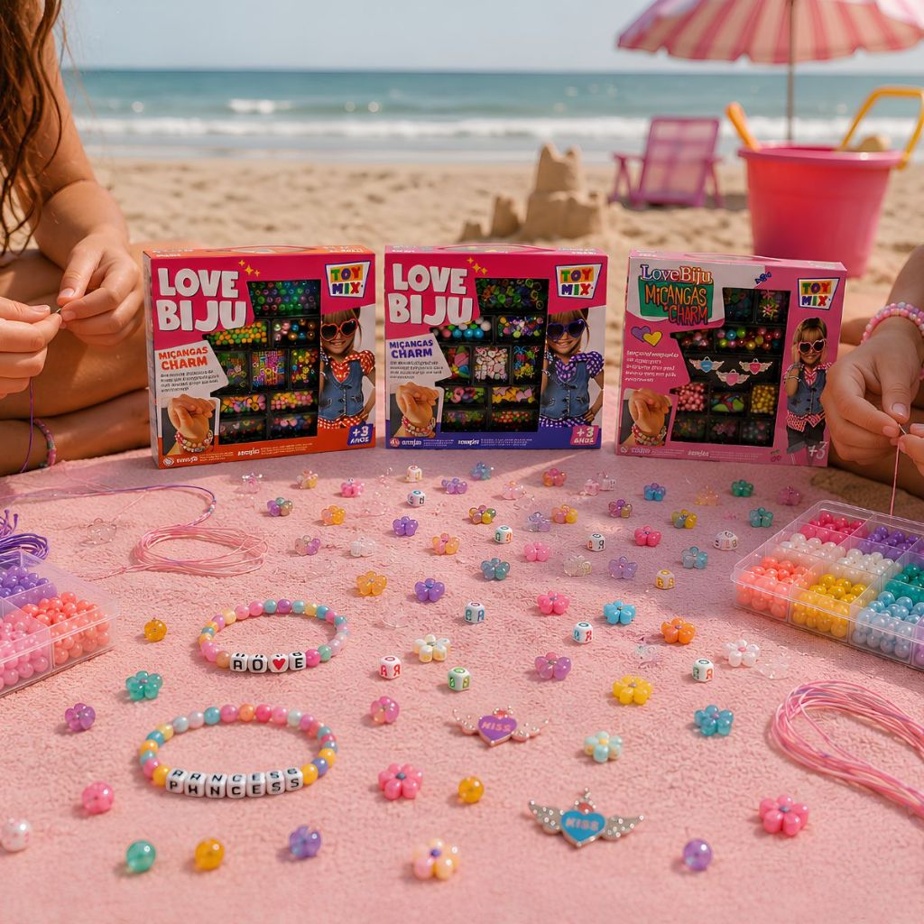 500 Miçangas + Fio Criança Infantil Meninas Love Biju Charm Com Letras de Cabelo Cute Toymix