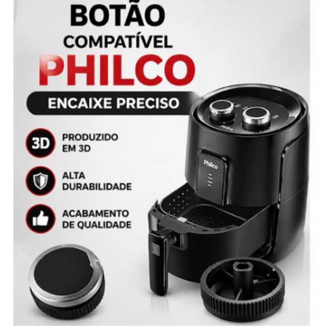 Botão Air Fryer Philco Compatível com modelos PAF55A, PAF55B e PFR15P