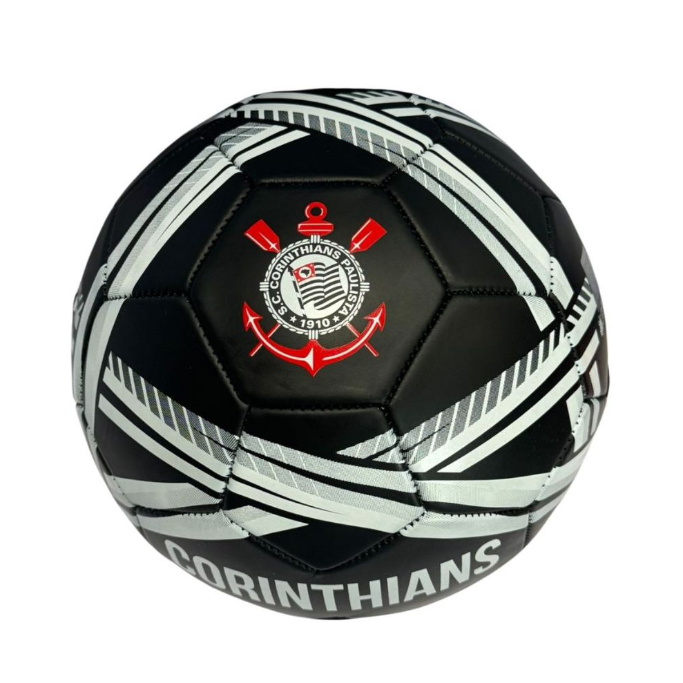 Bola Campo Corinthians Preta Oficial Licenciada Costurada 1