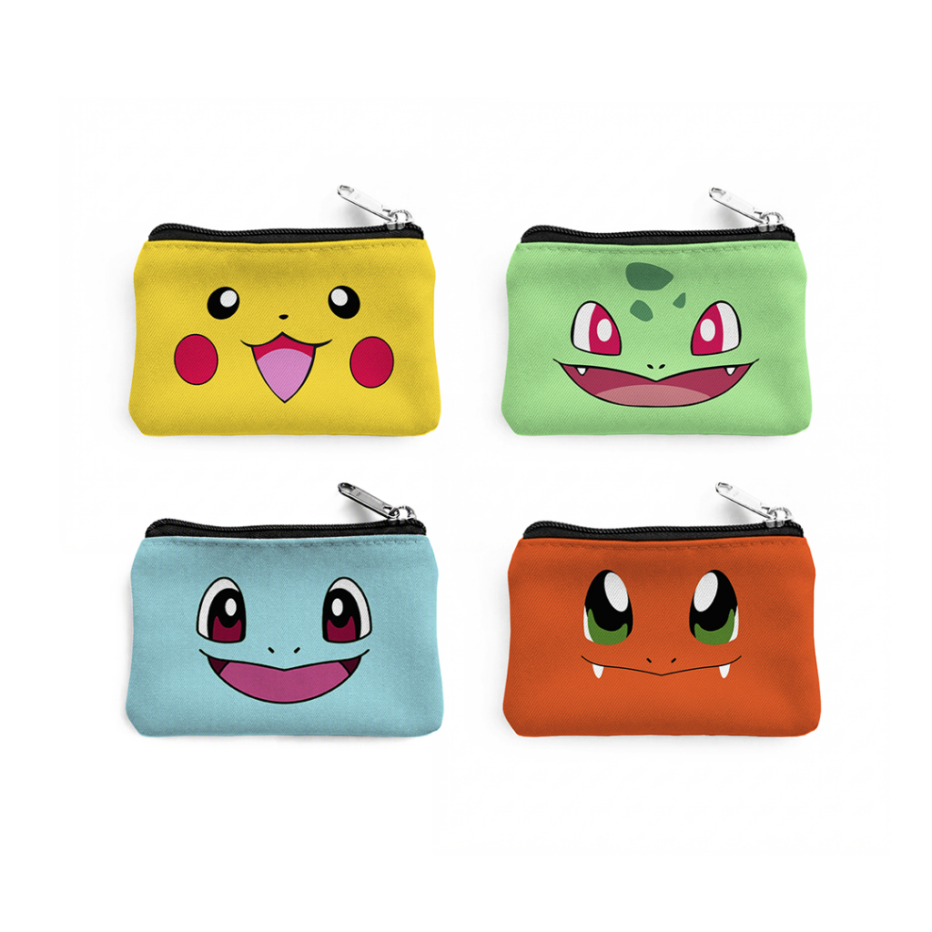 Porta Moedas Pokémon Slim Pikachu Bulbasaur Squirtle Charmander Carteira Pequena Presente Geek Alta Qualidade