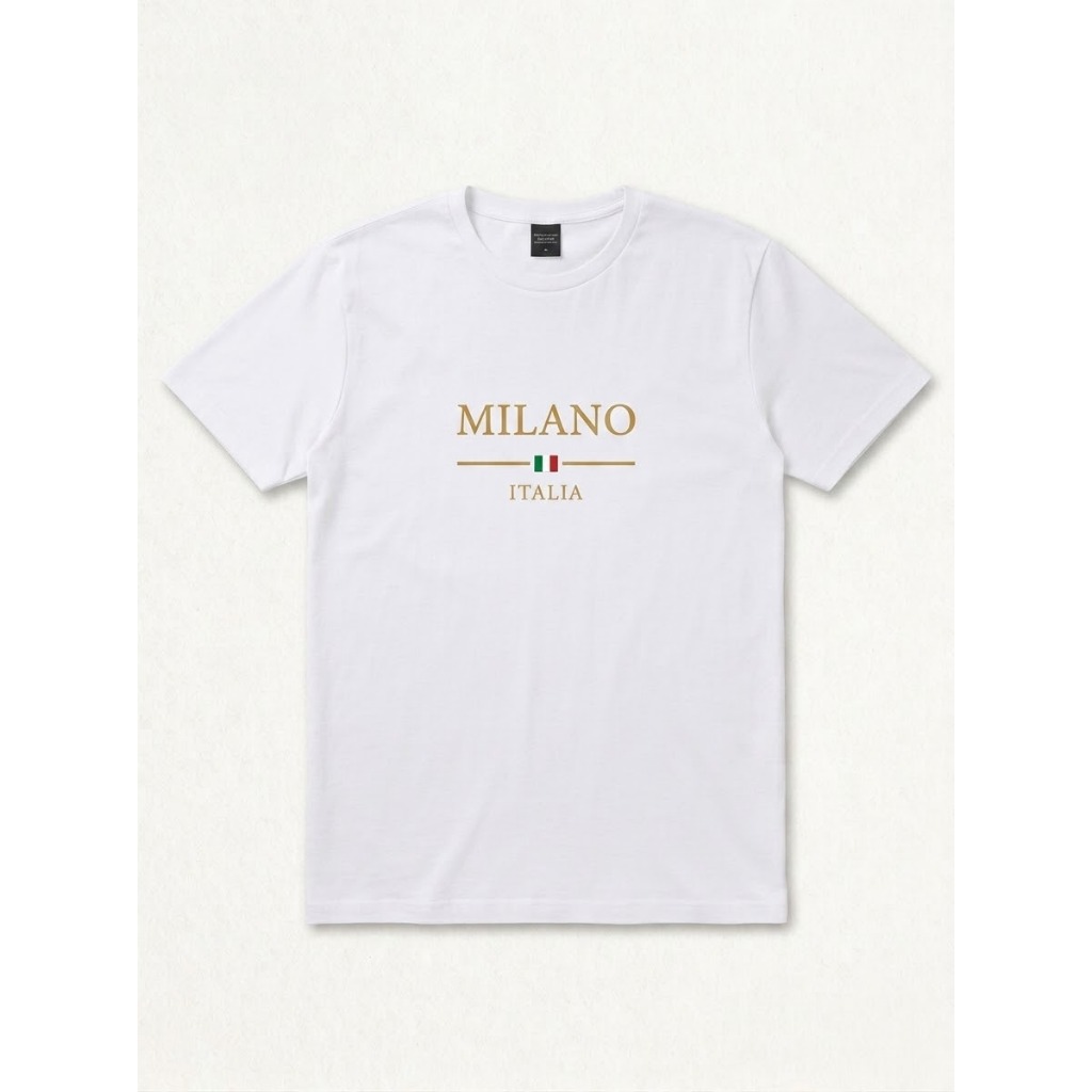 Camiseta Masculina Camisa Estampada Milano 100% Algodão Básica Manga Curta